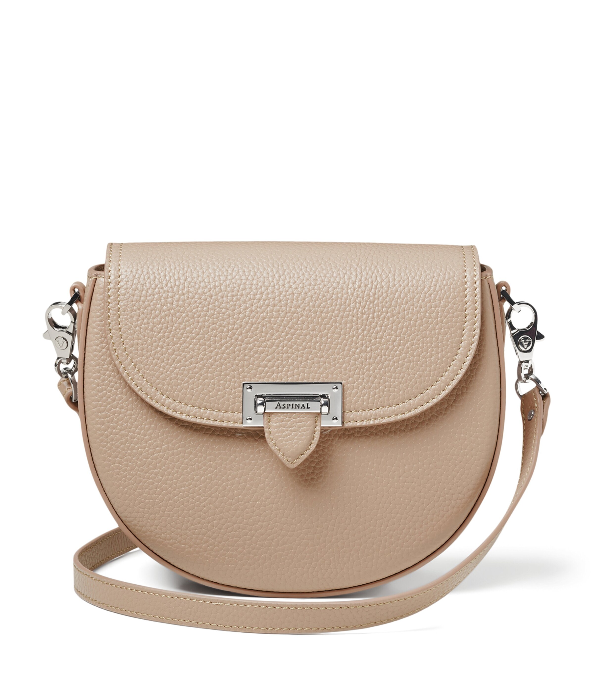 Aspinal Of London Leather Portobello Cross-Body Bag Taupe Image 1