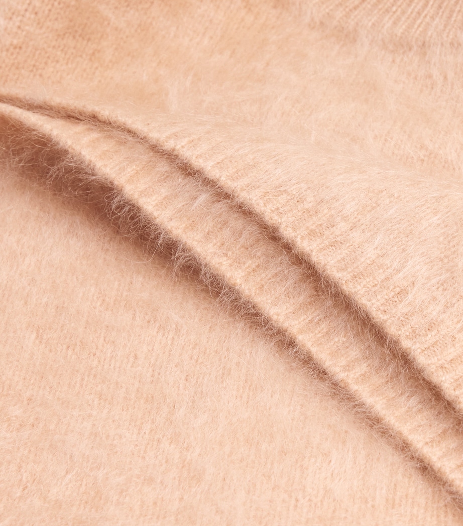 Soft Goat Womens Brushed Cashmere Crew-Neck Sweater Camel Image 5