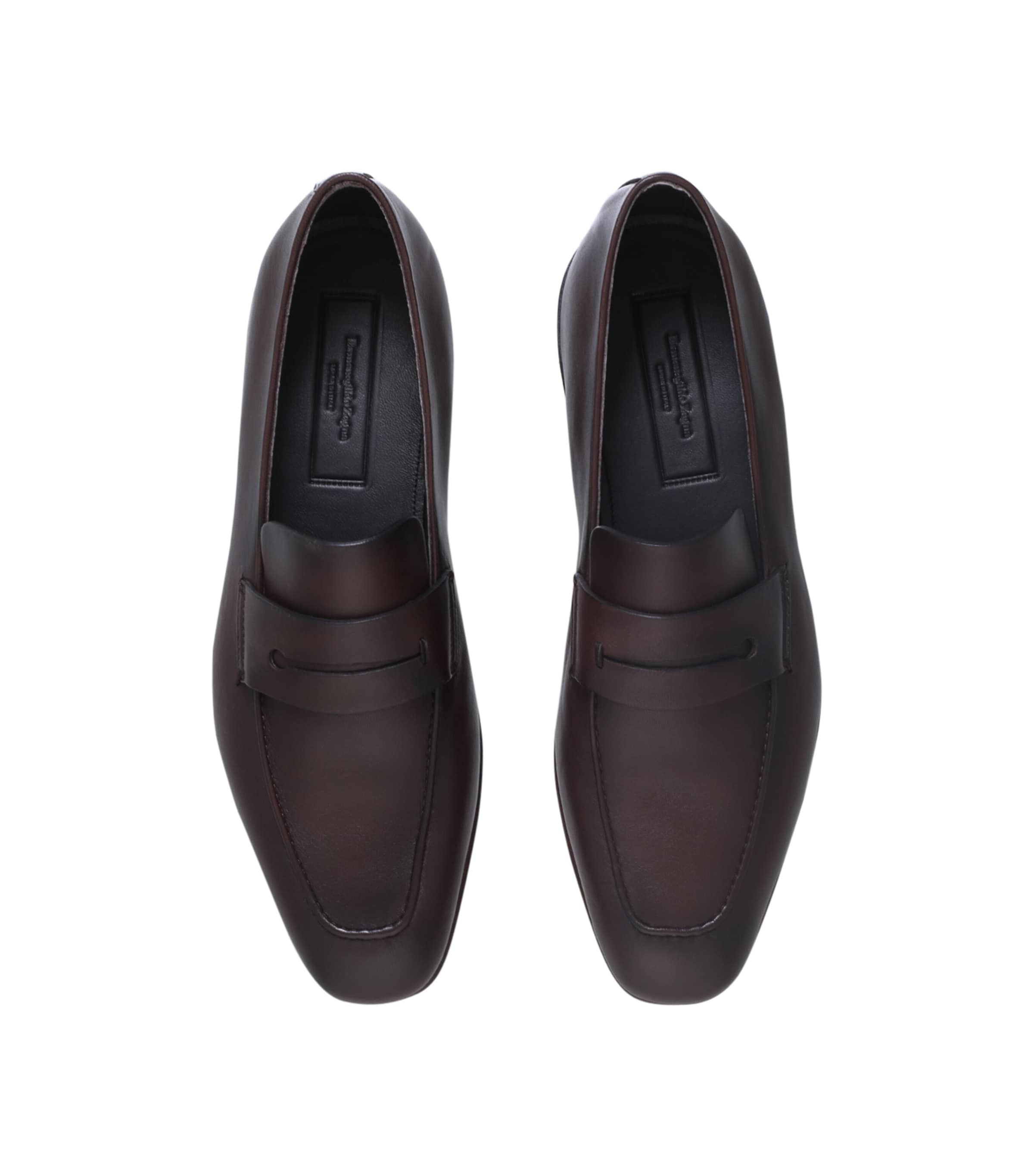 Leather Asola Penny Loafers BROWN Image 4