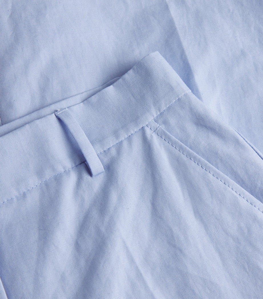 Weekend Max Mara Womens Cotton-Linen Cropped Trousers Light Blue Image 5