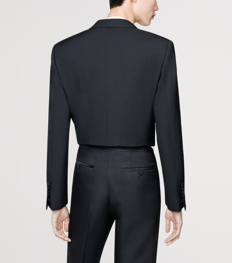 TOM FORD Mens Virgin-Wool Cropped Evening Jacket Naa Image 4