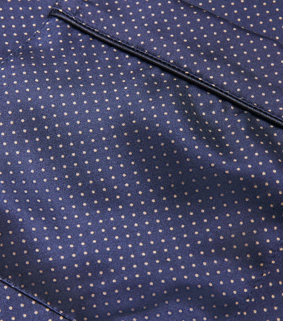 Silk Micro-Dot Pyjama Set NAVY Image 5