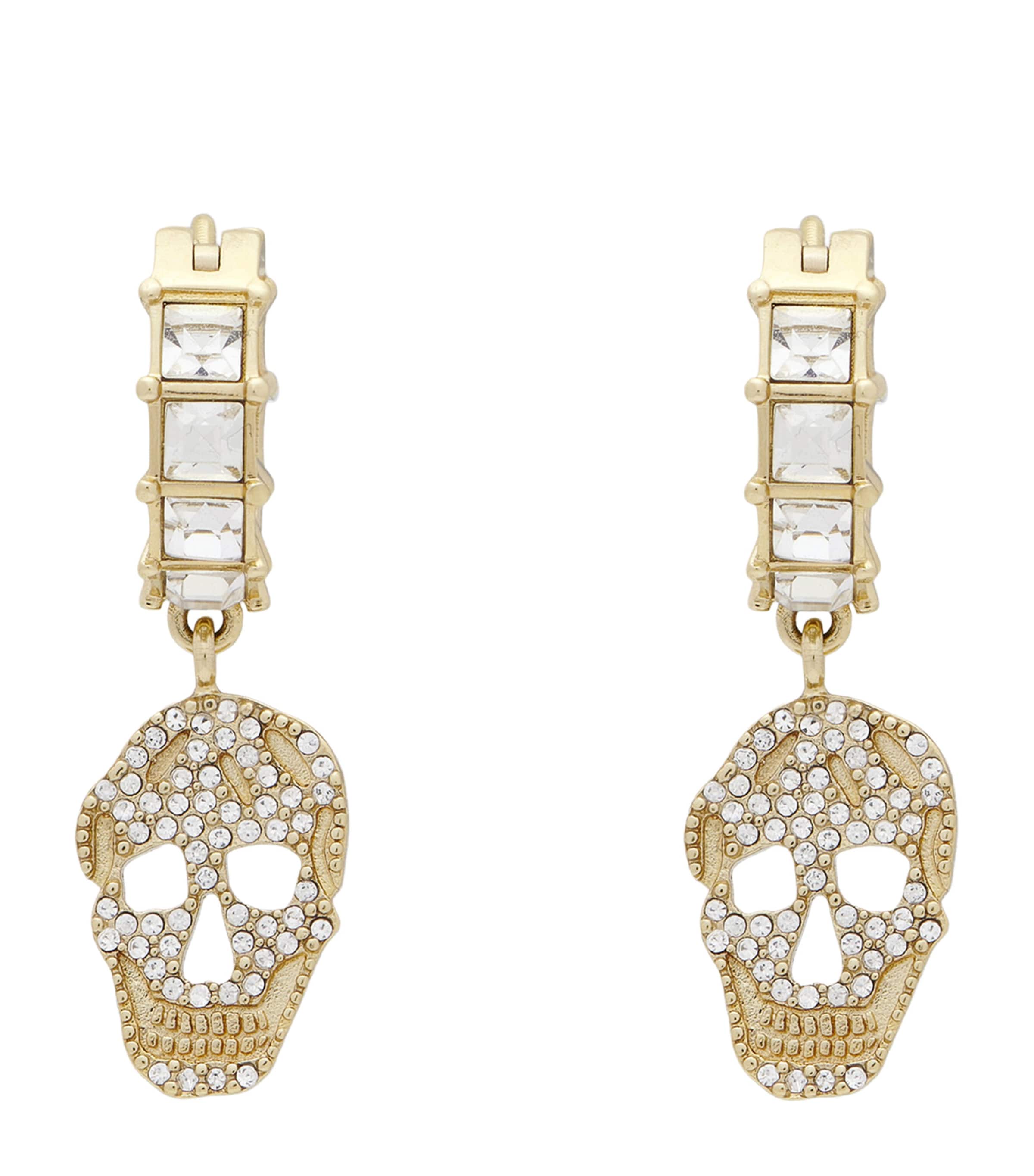 McQueen Crystal Skull Hoop Earrings Image 1