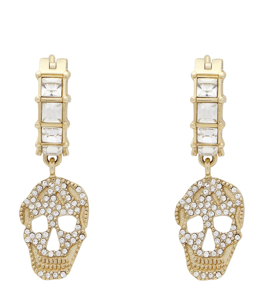 McQueen Crystal Skull Hoop Earrings Image 1