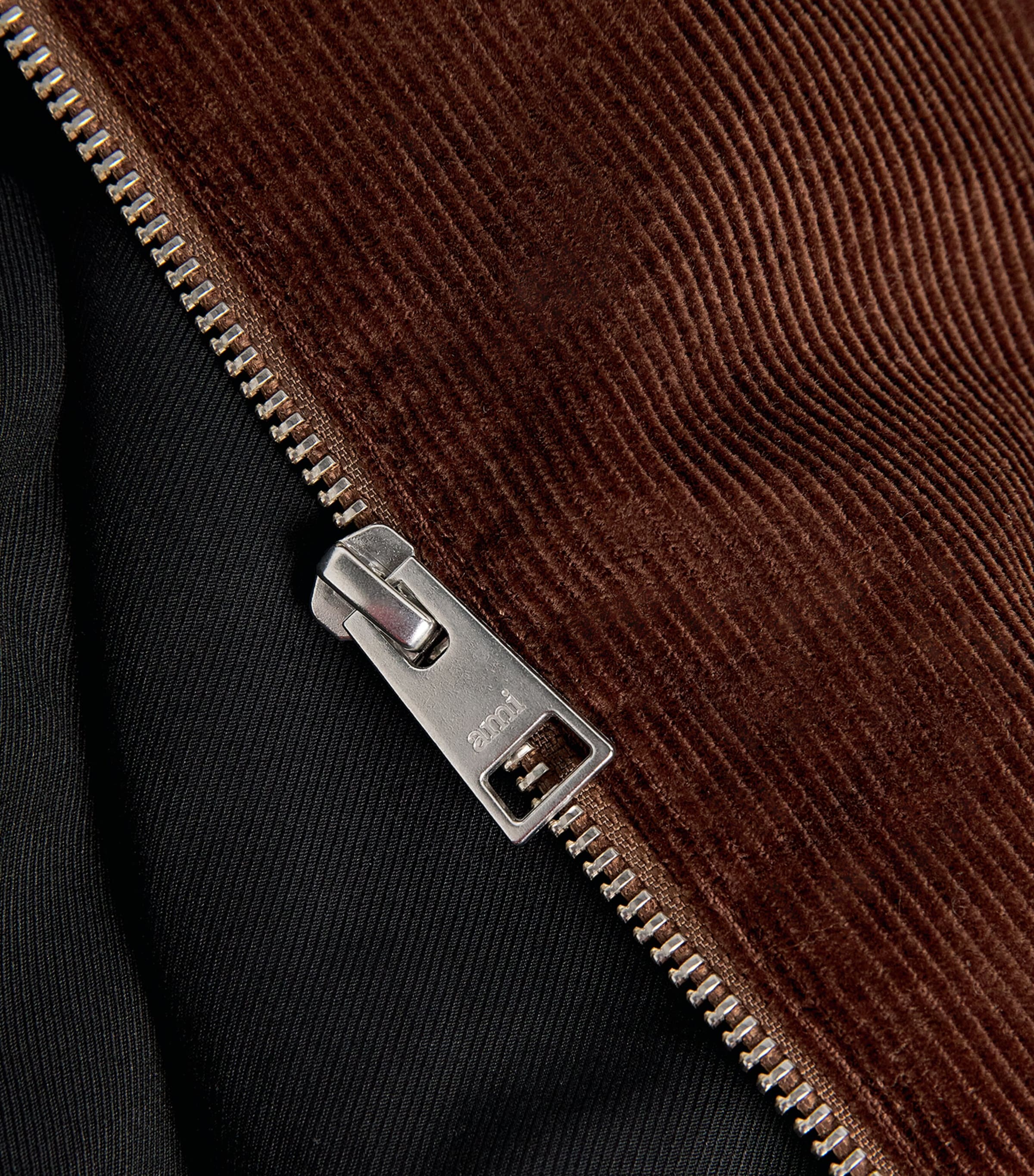 AMI Paris Mens Corduroy Ami De Coeur Bomber Jacket Marron Chocolat Image 6