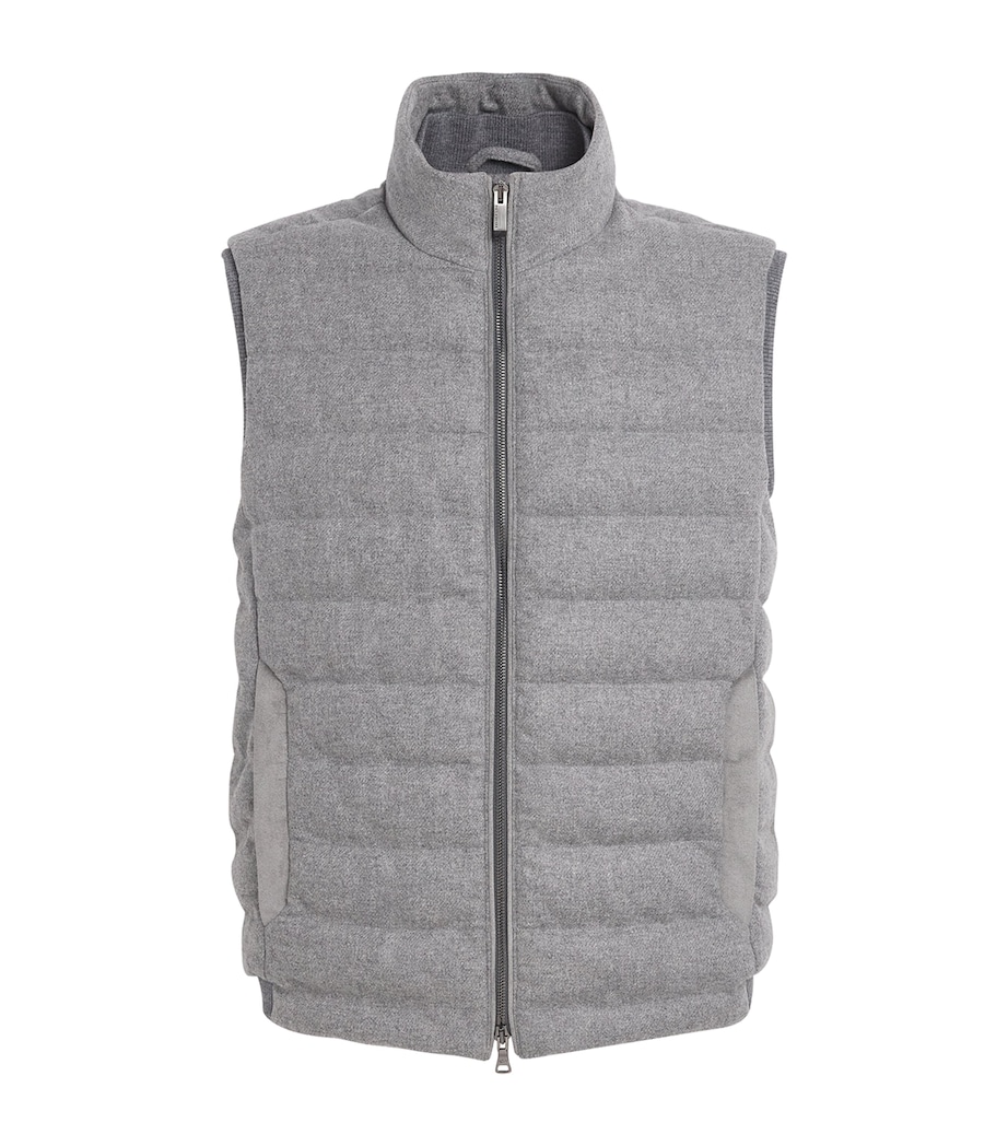 Wool-Cashmere Down Gilet 067 GREY Image 1