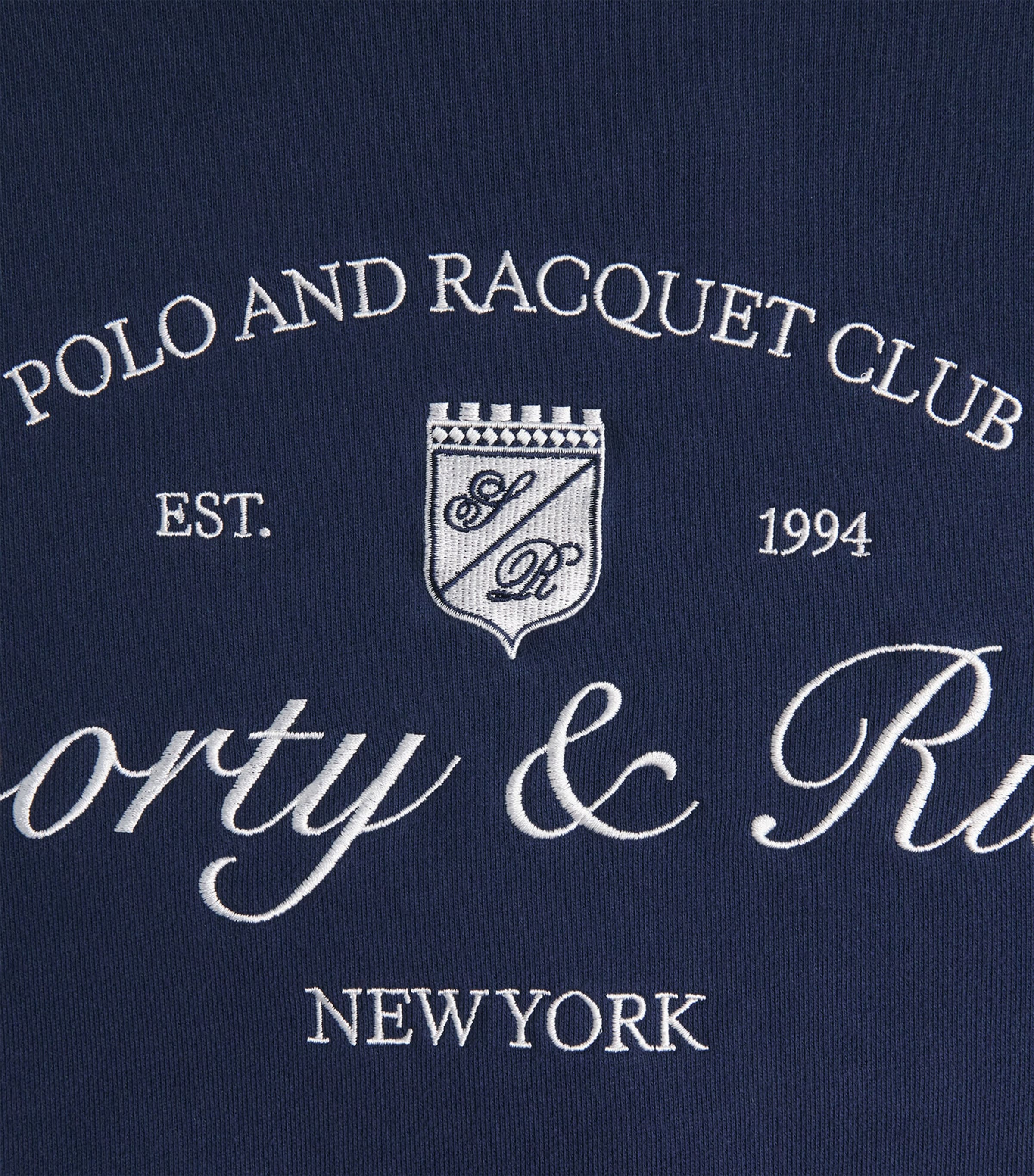 Sporty & Rich Womens Syracuse Embroidered Sweatshirt Dark Navy White Image 6