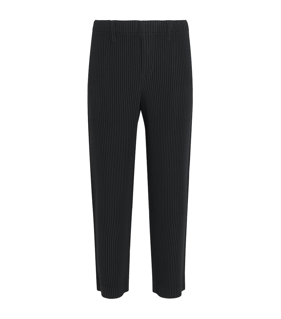 Pleated Straight Trousers 15-BLACK Image 1