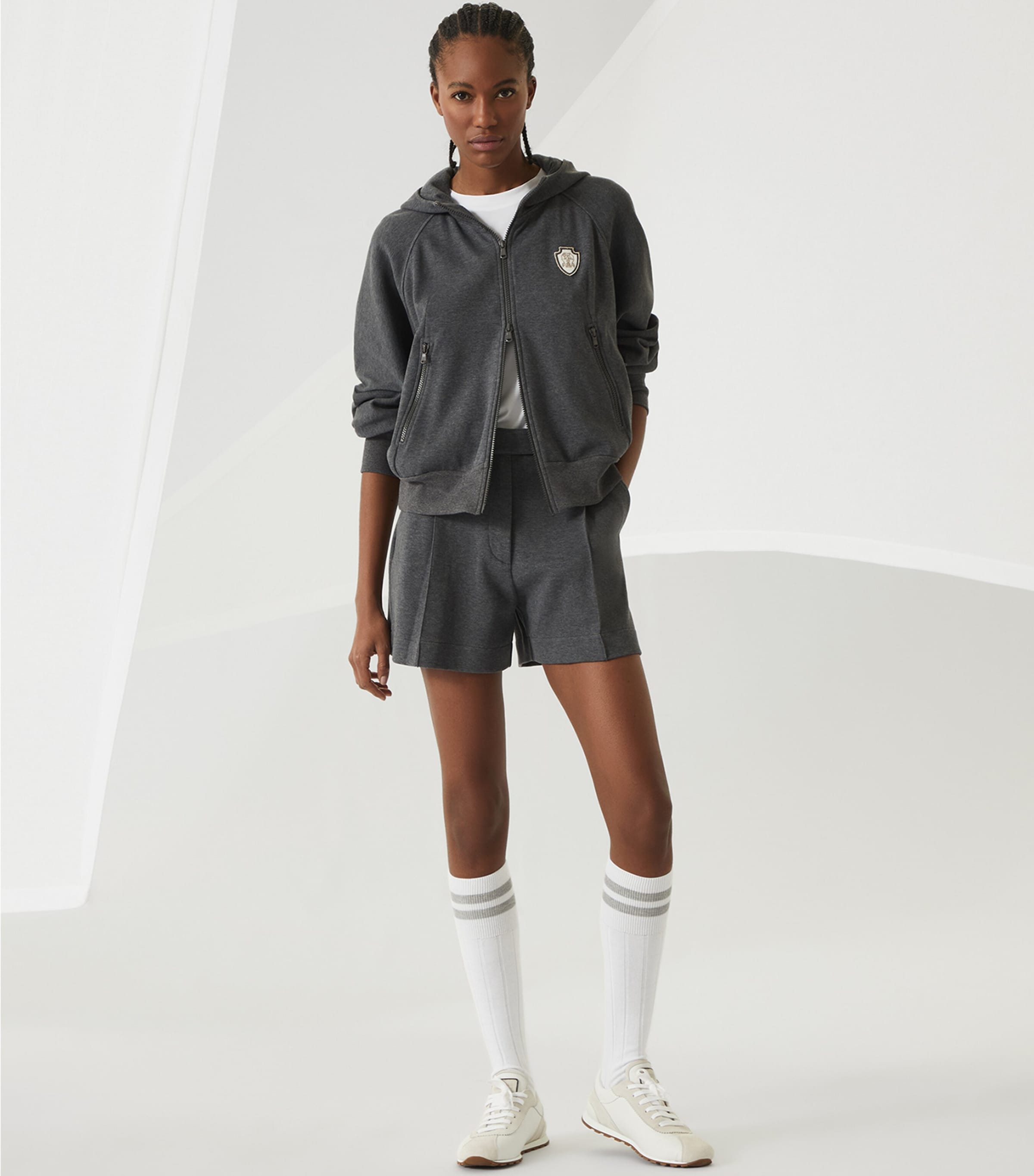Brunello Cucinelli Techno Jersey Embellished T-Shirt