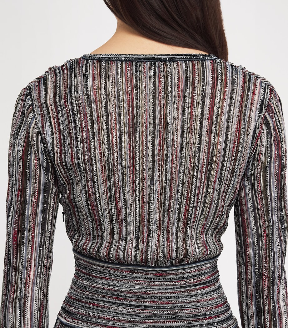 Lurex Embellished Stripe Maxi Dress SMSMB DRK W RED/BLUE Image 6