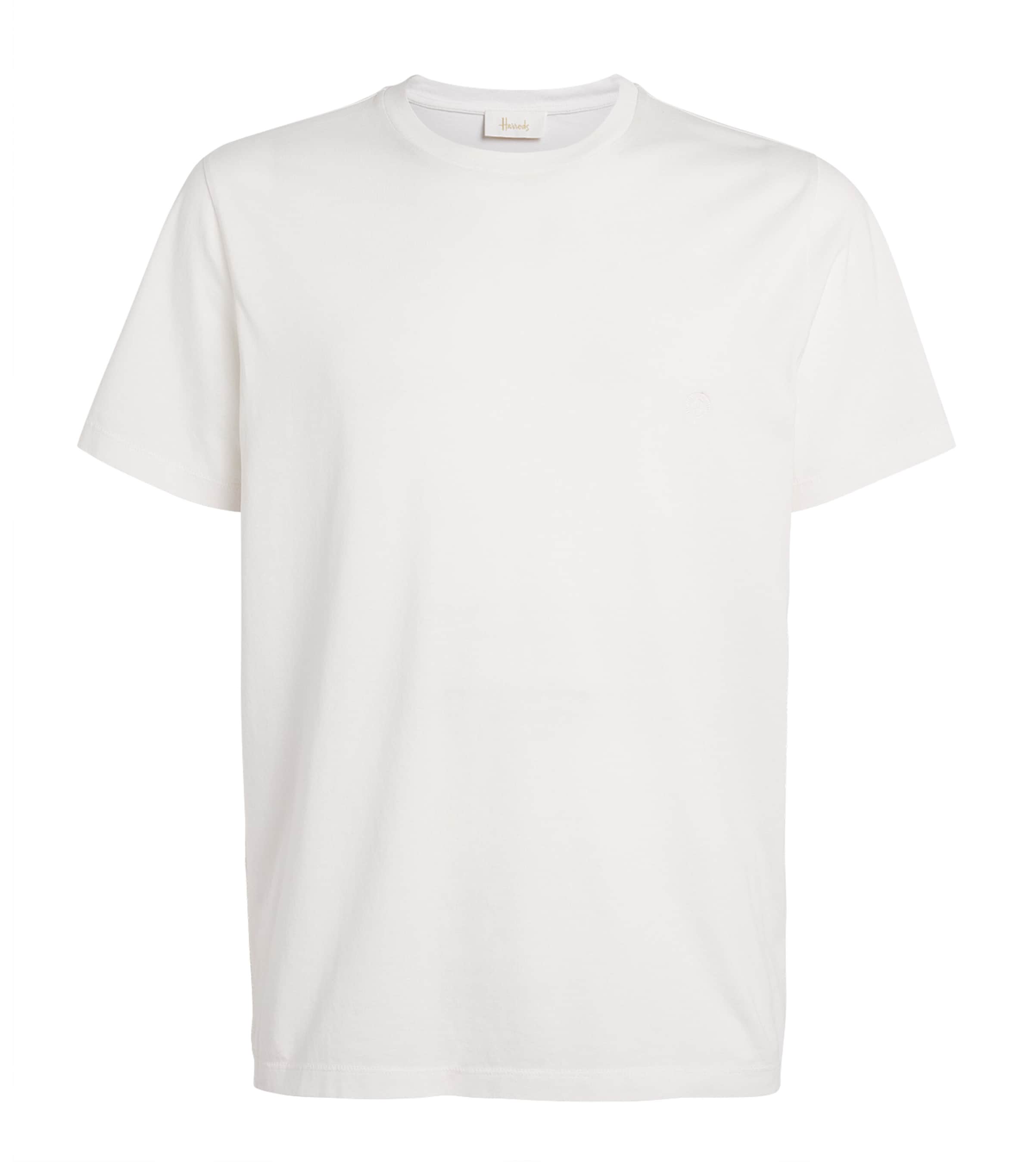 Harrods Mens Cotton T-Shirt White Image 1