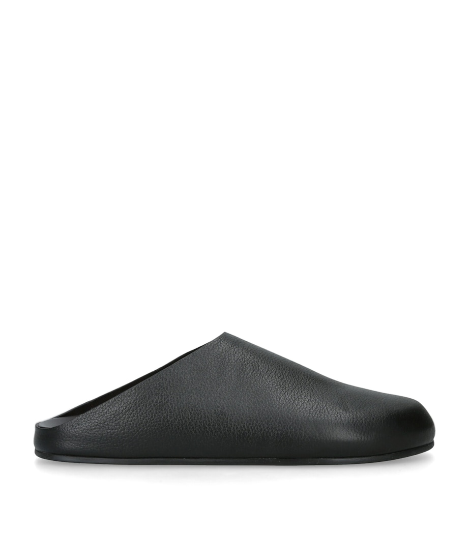 Hudson Leather Slides BLACK Image 1