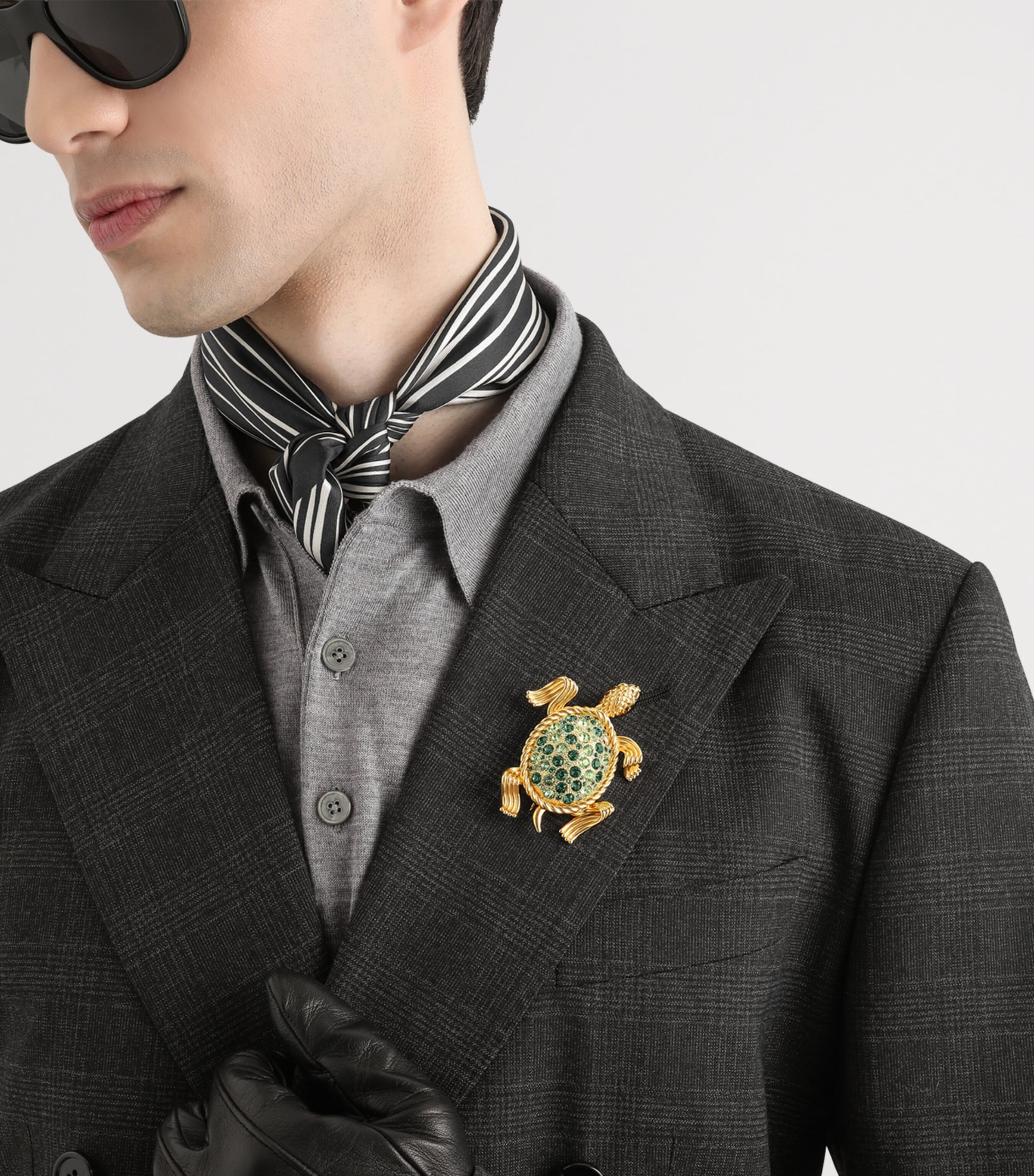 Dolce&Gabbana Embellished Turtle Brooch Verde/oro Image 2