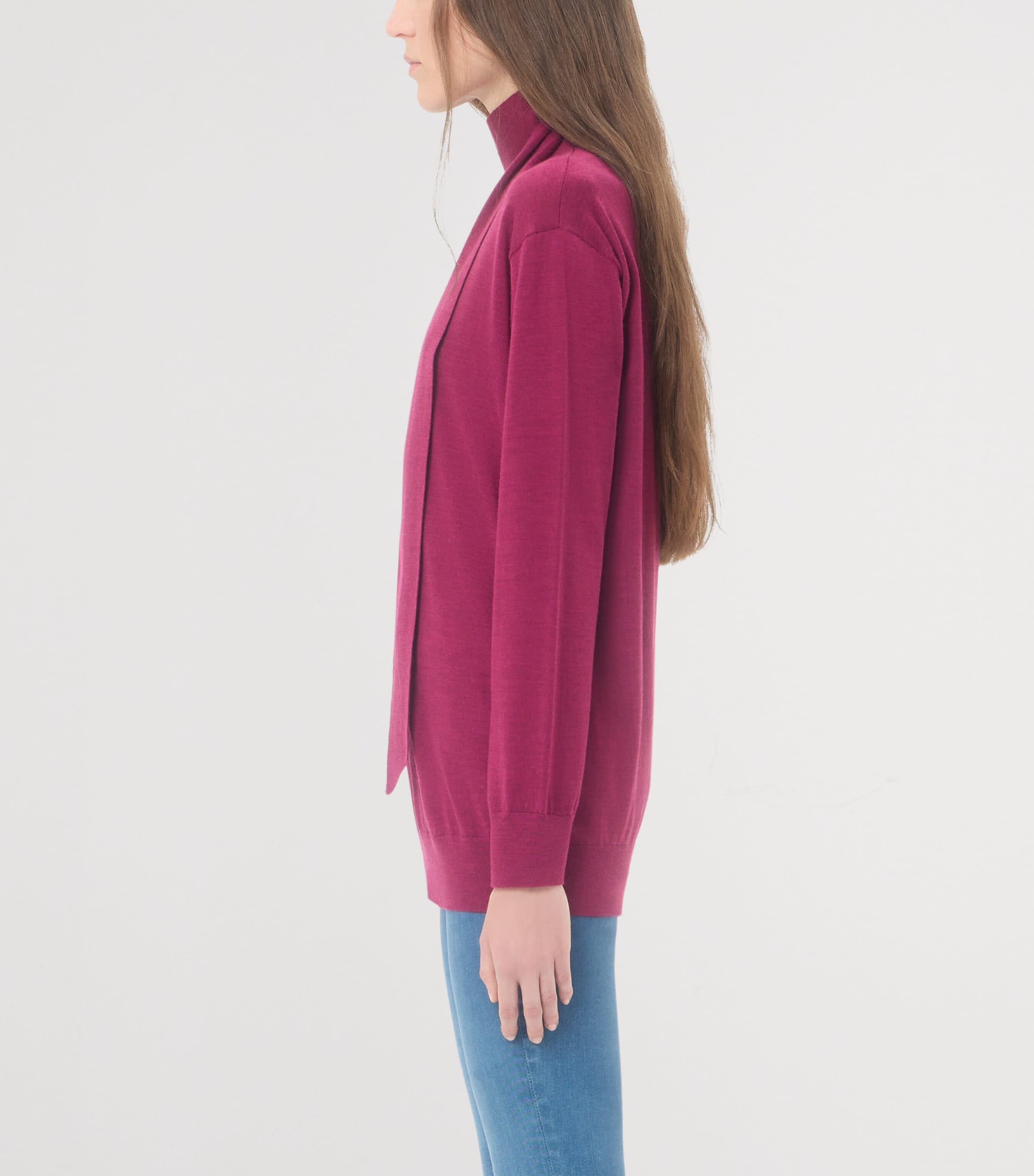Valentino Womens Wool Tie-Neck Sweater Image 4
