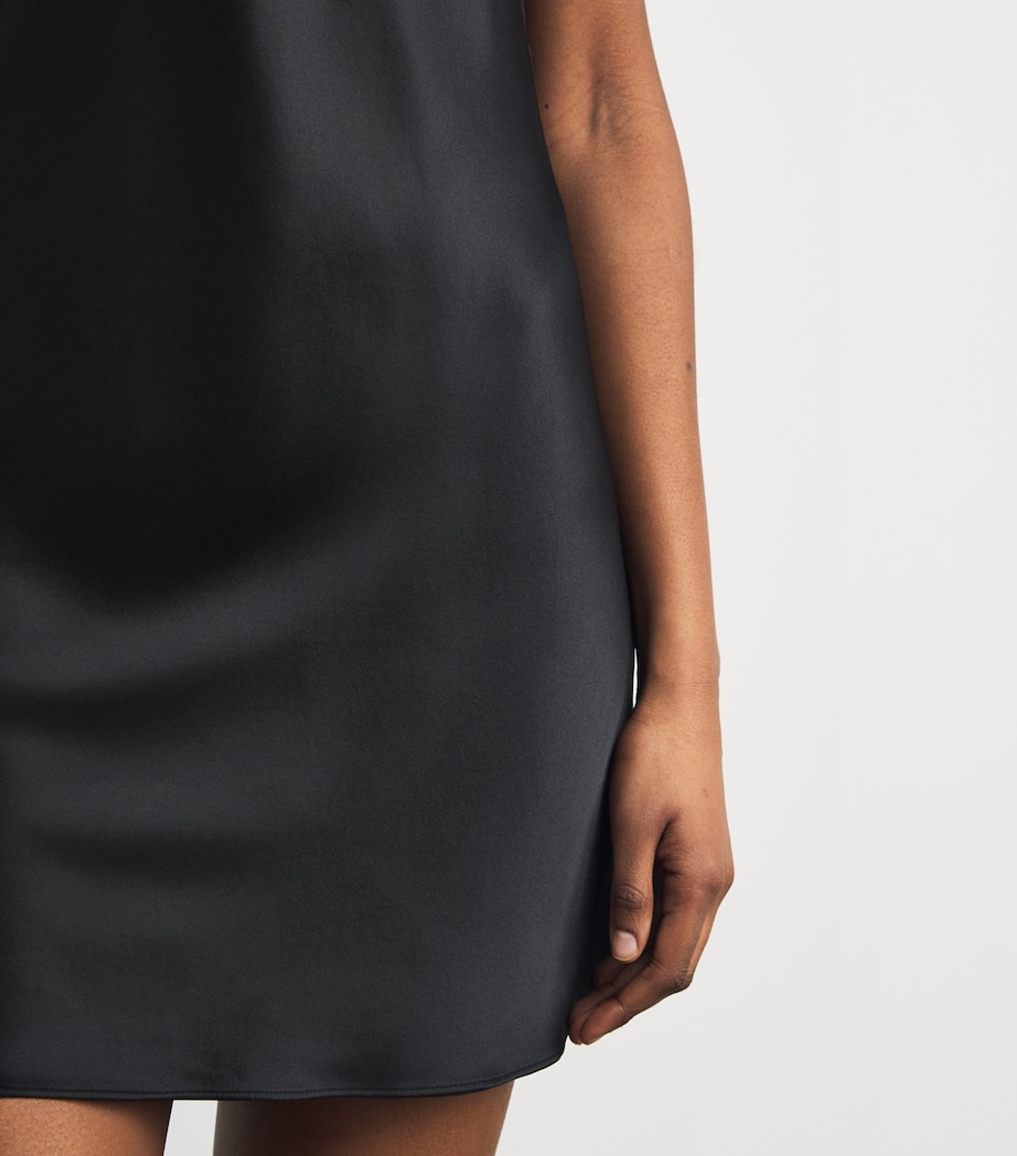 Silk Welcome Back Mini Dress BLACK 001 Image 6