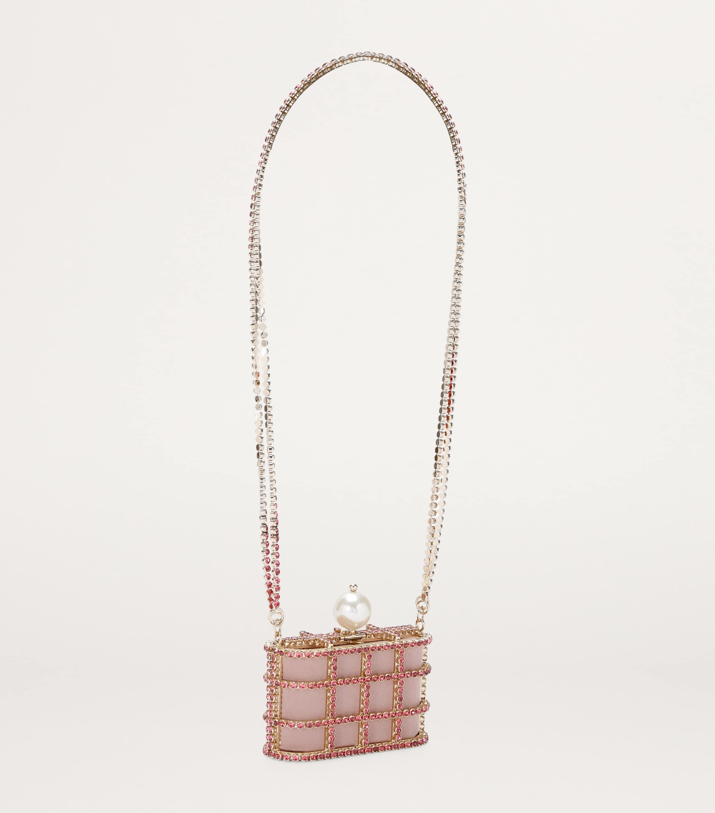 Rosantica Mini Crystal-Embellished Holli Cross-Body Bag Pale Pink Image 2