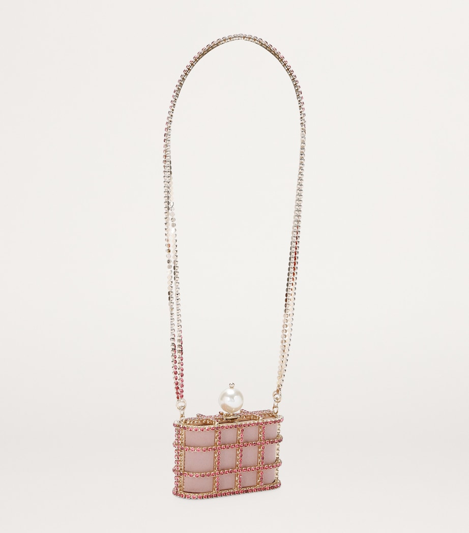 Mini Crystal-Embellished Holli Cross-Body Bag PALE PINK Image 2
