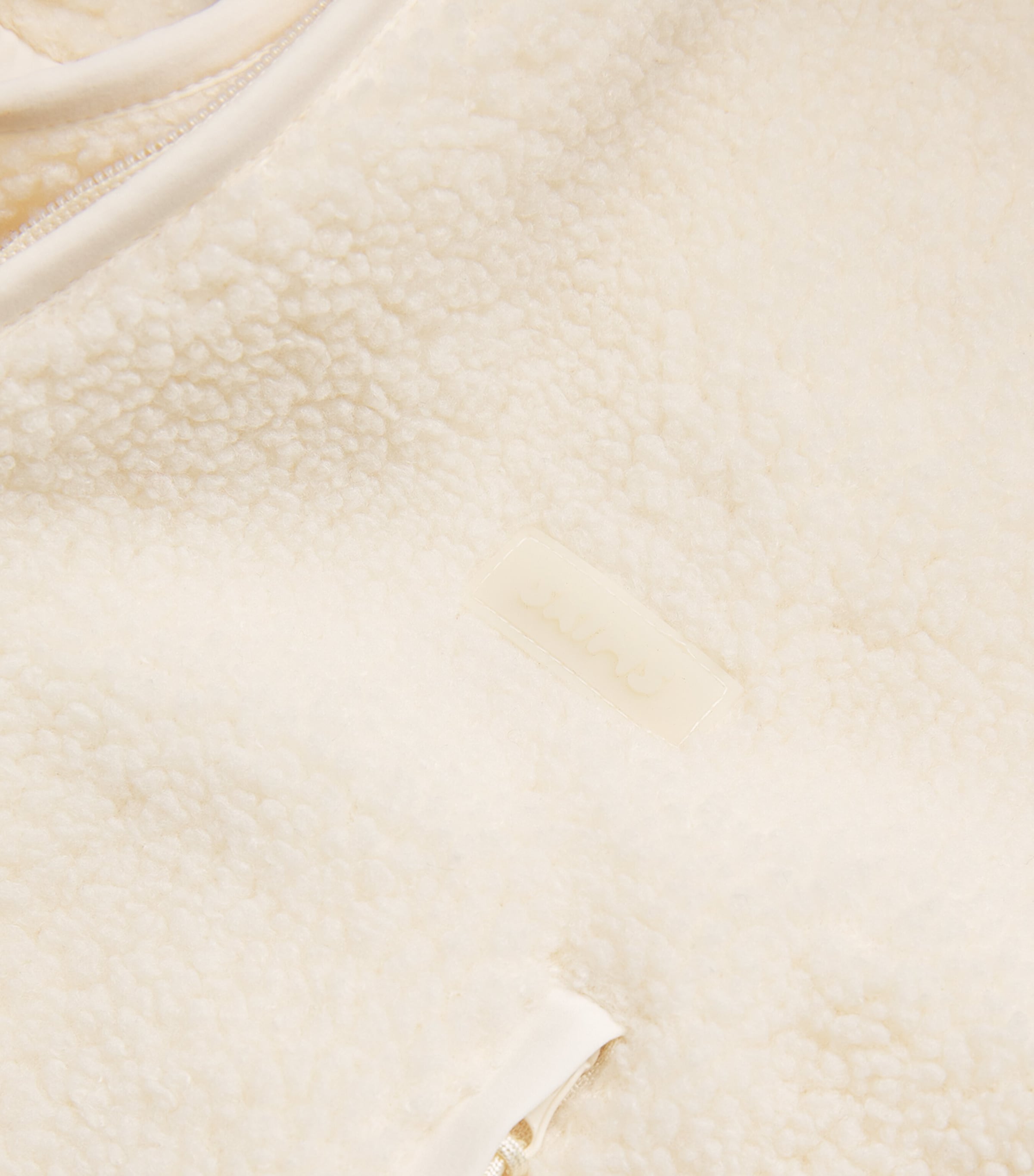 Teddy Cropped Zip-Up Jacket ECRU Image 5