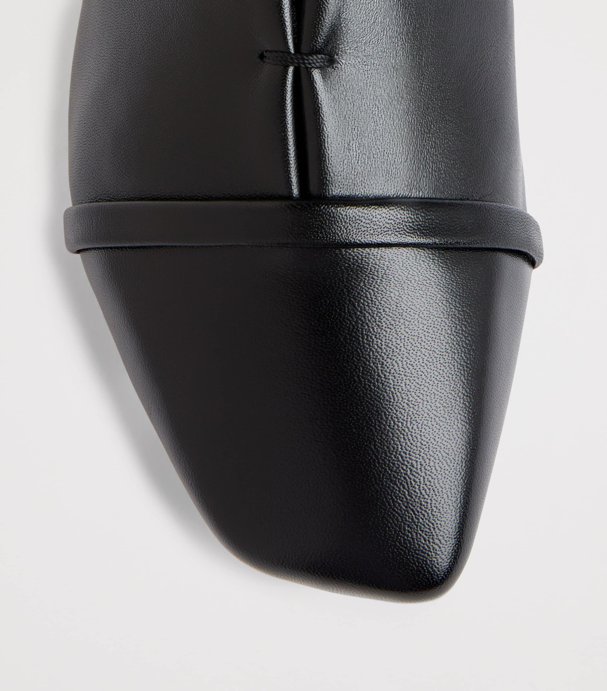 Nappa Leather Lace-Up Jean Flats BLACK Image 5