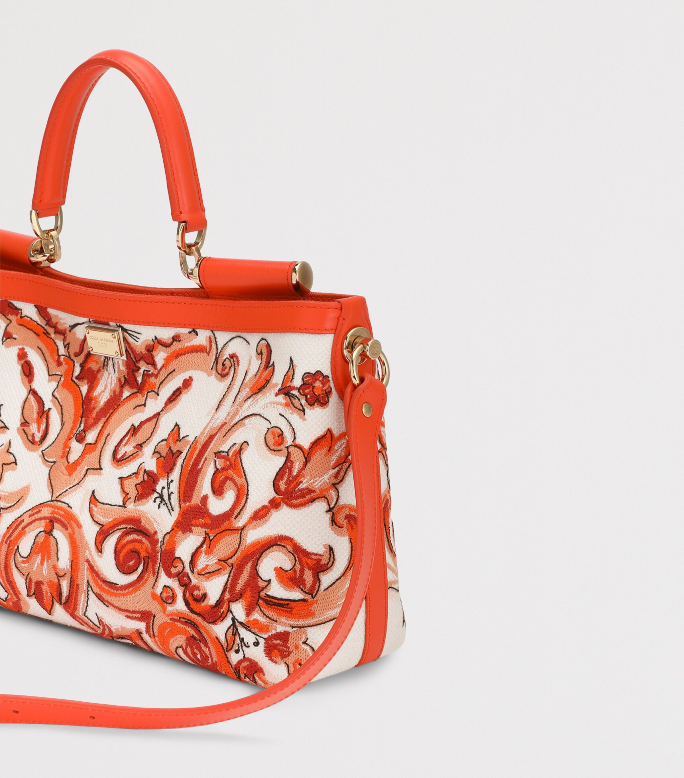 Dolce&Gabbana Majolica Vittoria Shoulder Bag Orange Image 5