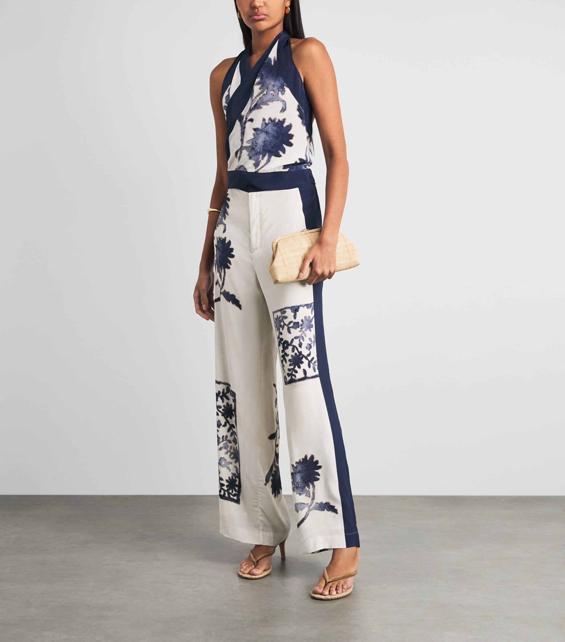 SIR. Womens Printed Philippa Scarf Crop Top Eira Midnight Image 2
