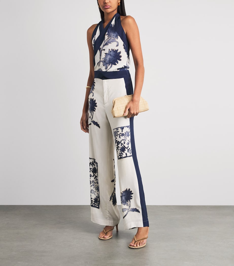 SIR. Womens Printed Philippa Scarf Crop Top Eira Midnight Image 2