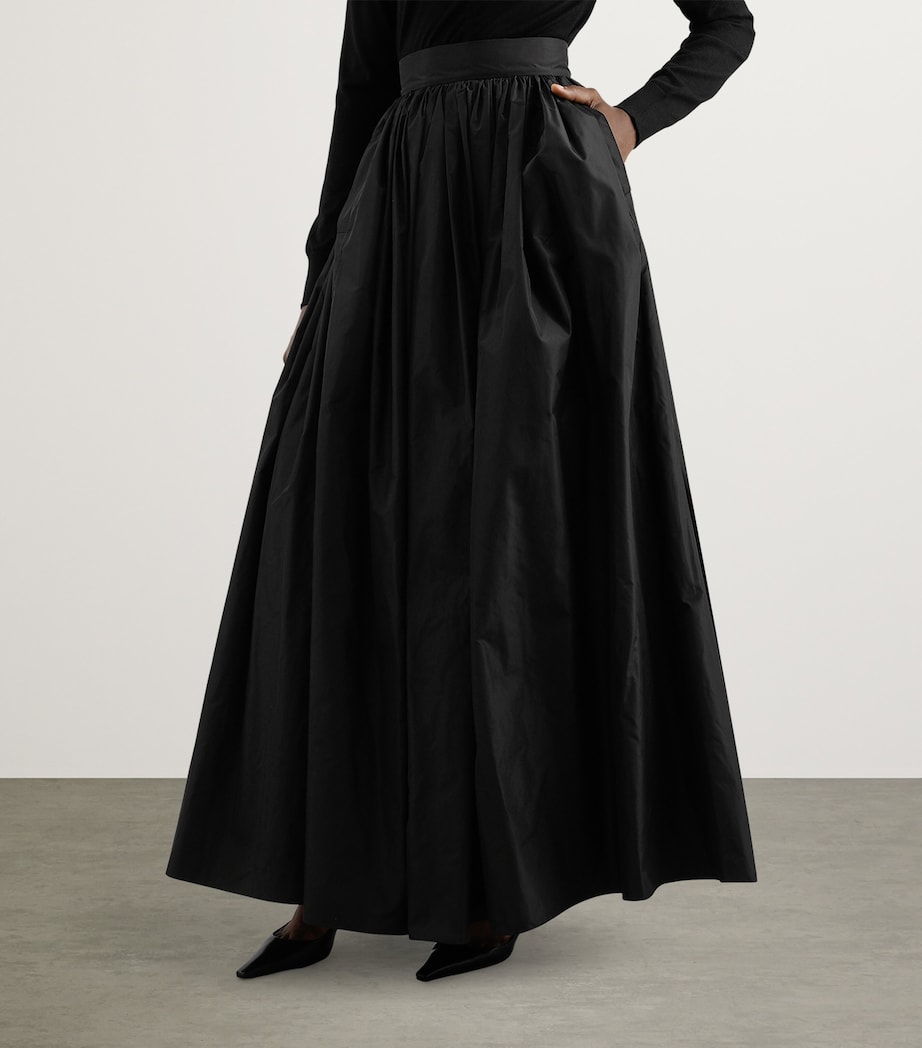 Taffeta Circle Maxi Skirt N0000-BLACK Image 3