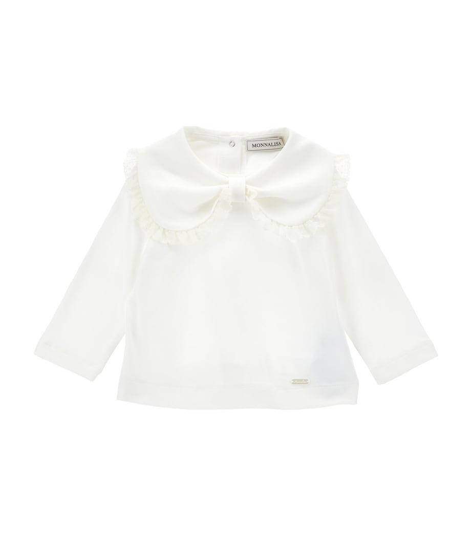 Stretch-Cotton Collar Top (6-36 Months) PANNA Image 1