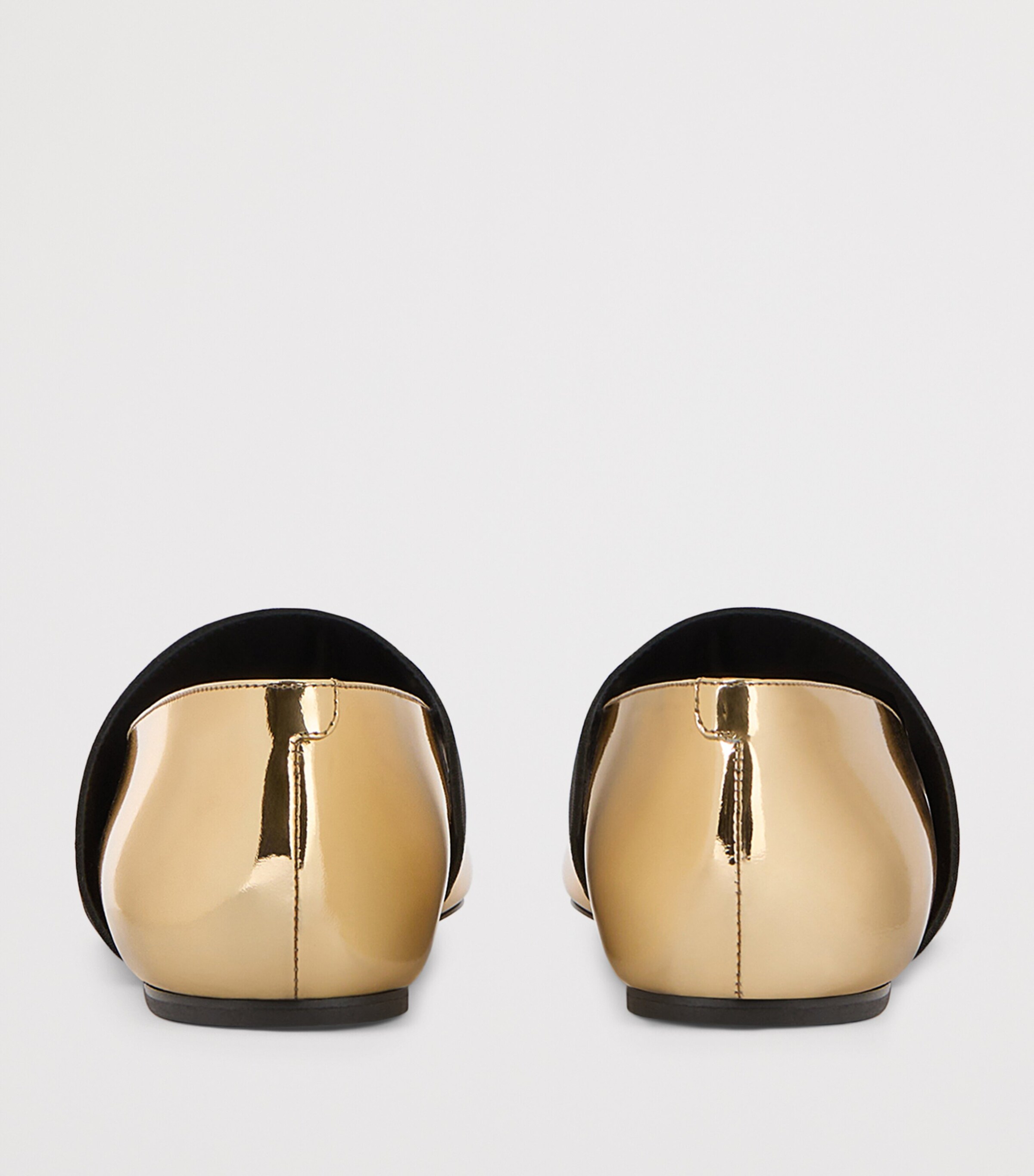 Leather Squared Toe Ballet Flats GOLDEN Image 5