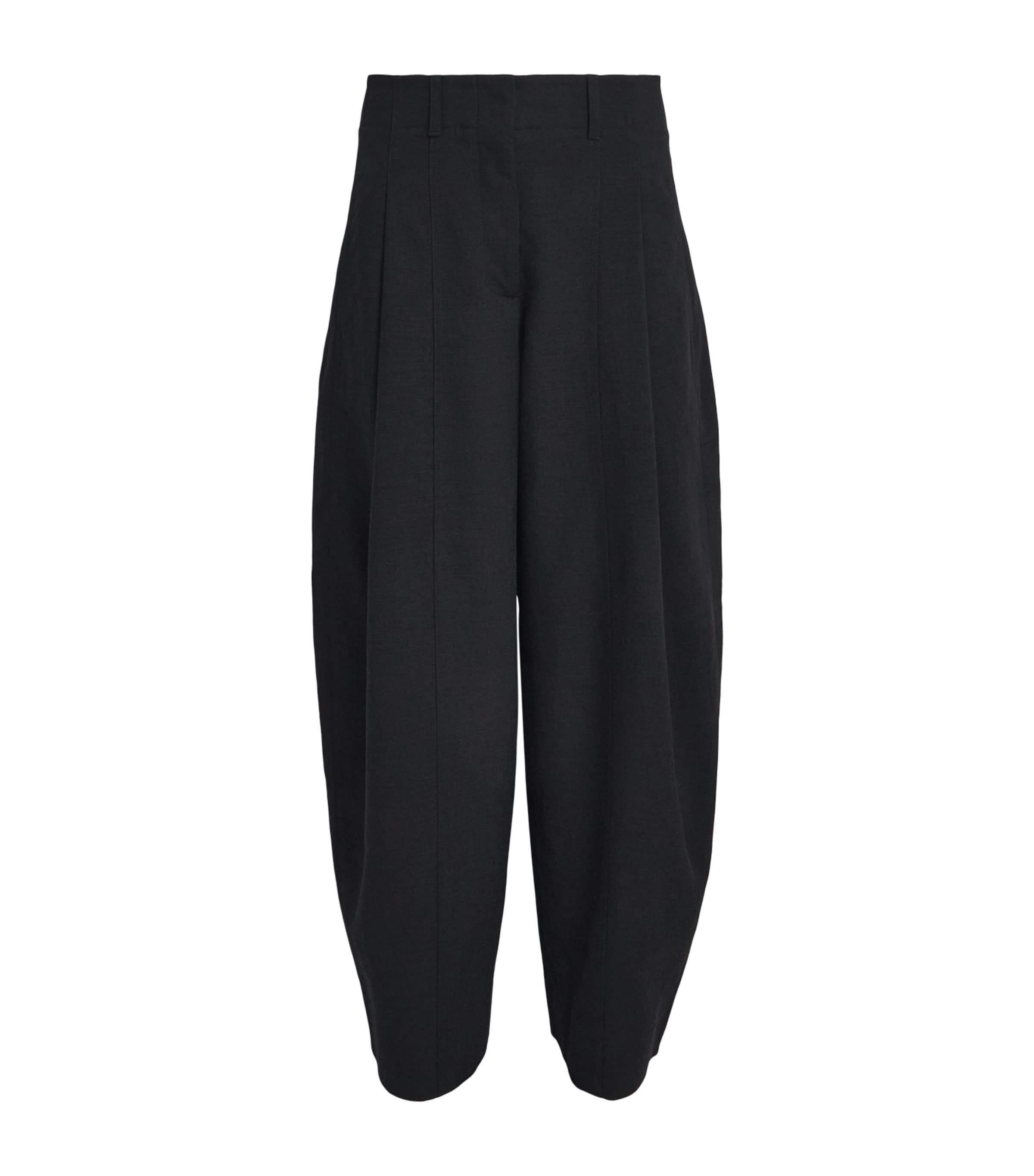 ME+EM Pleated Barrel Trousers Black