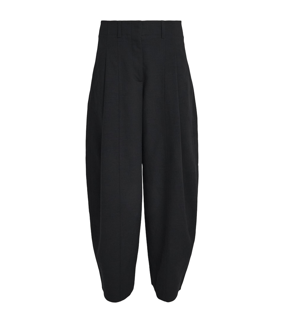 ME+EM Pleated Barrel Trousers Black