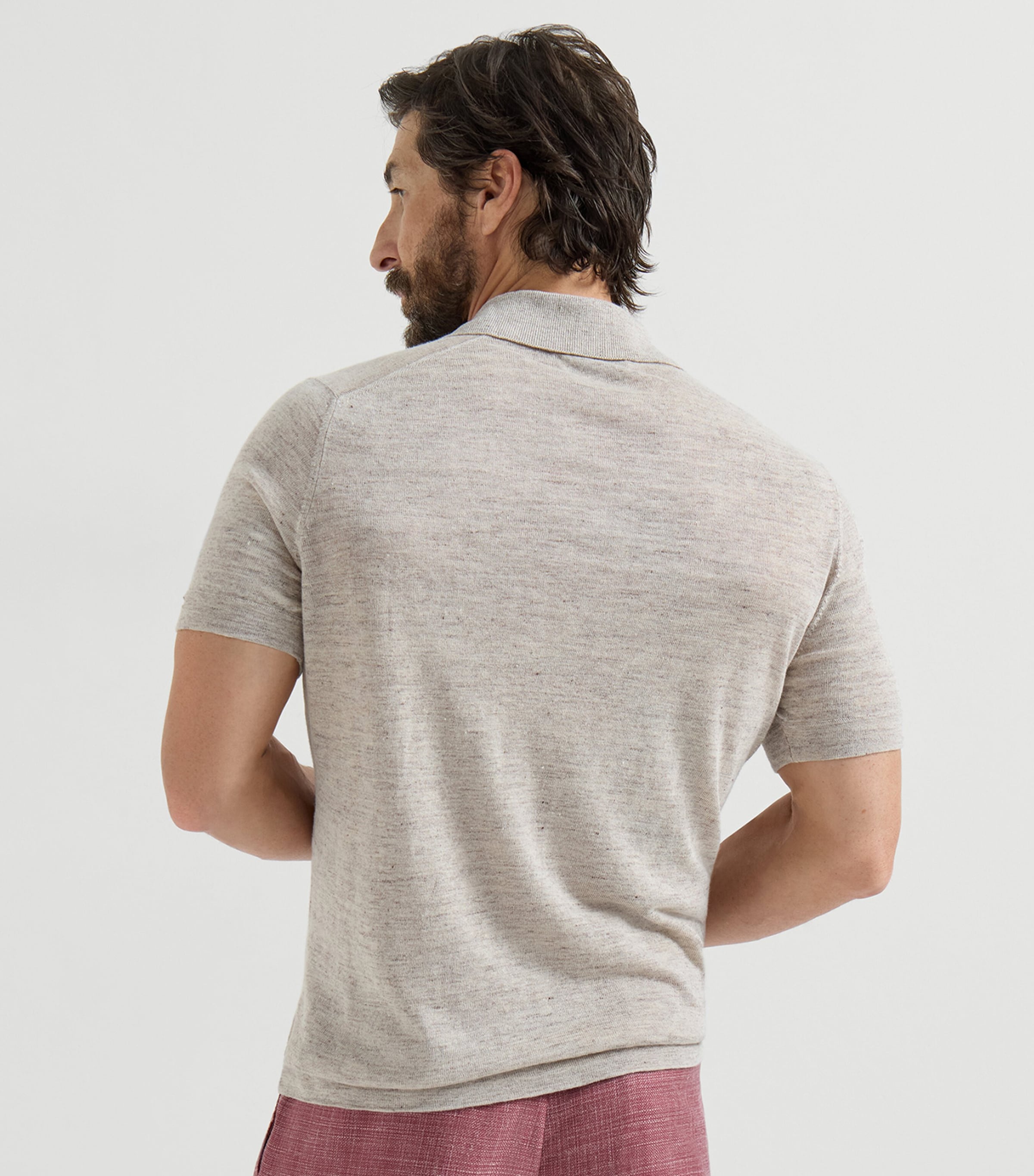 Linen-Cotton Polo Sweater C7950 Image 5