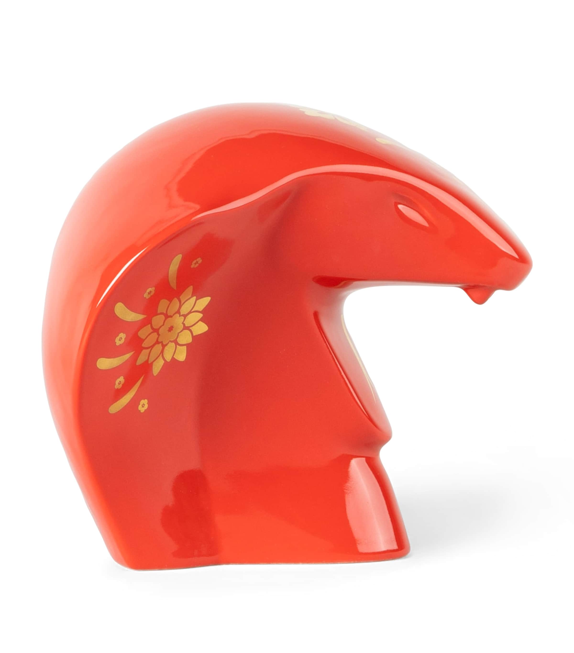 Lladró Porcelain The Snake Sculpture (13cm) Red & Gold Image 4
