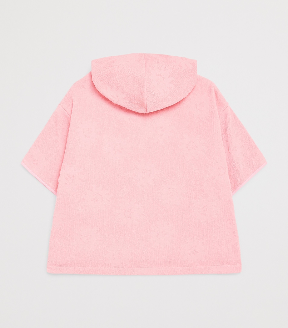 Hunza G Kids Towelling Sunny Hooded Poncho (2-6 Years) Pink Image 2