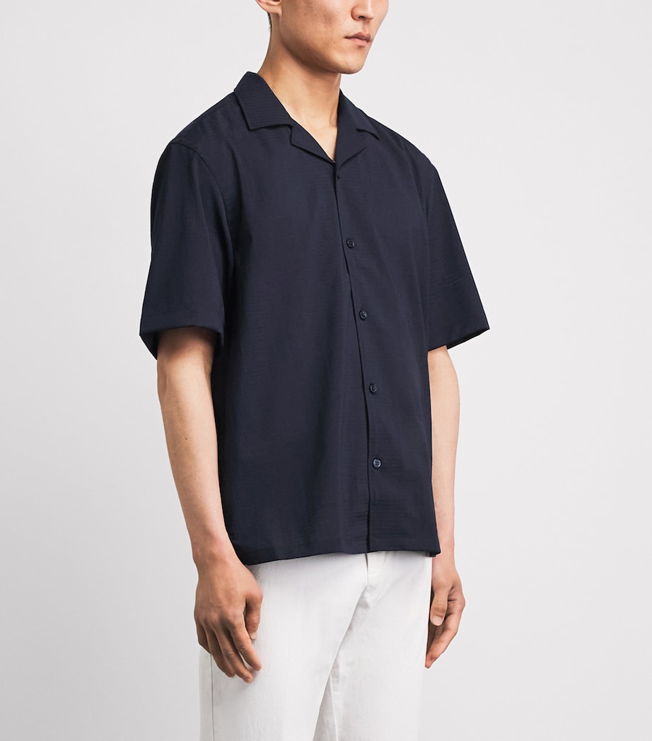 BOSS Mens Wool-Blend Shirt Dark Blue Image 4