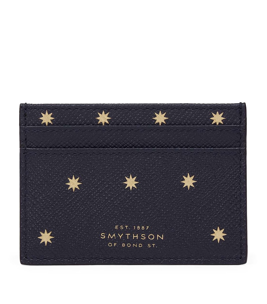 Panama Leather Stars Card Holder NAVY Image 1