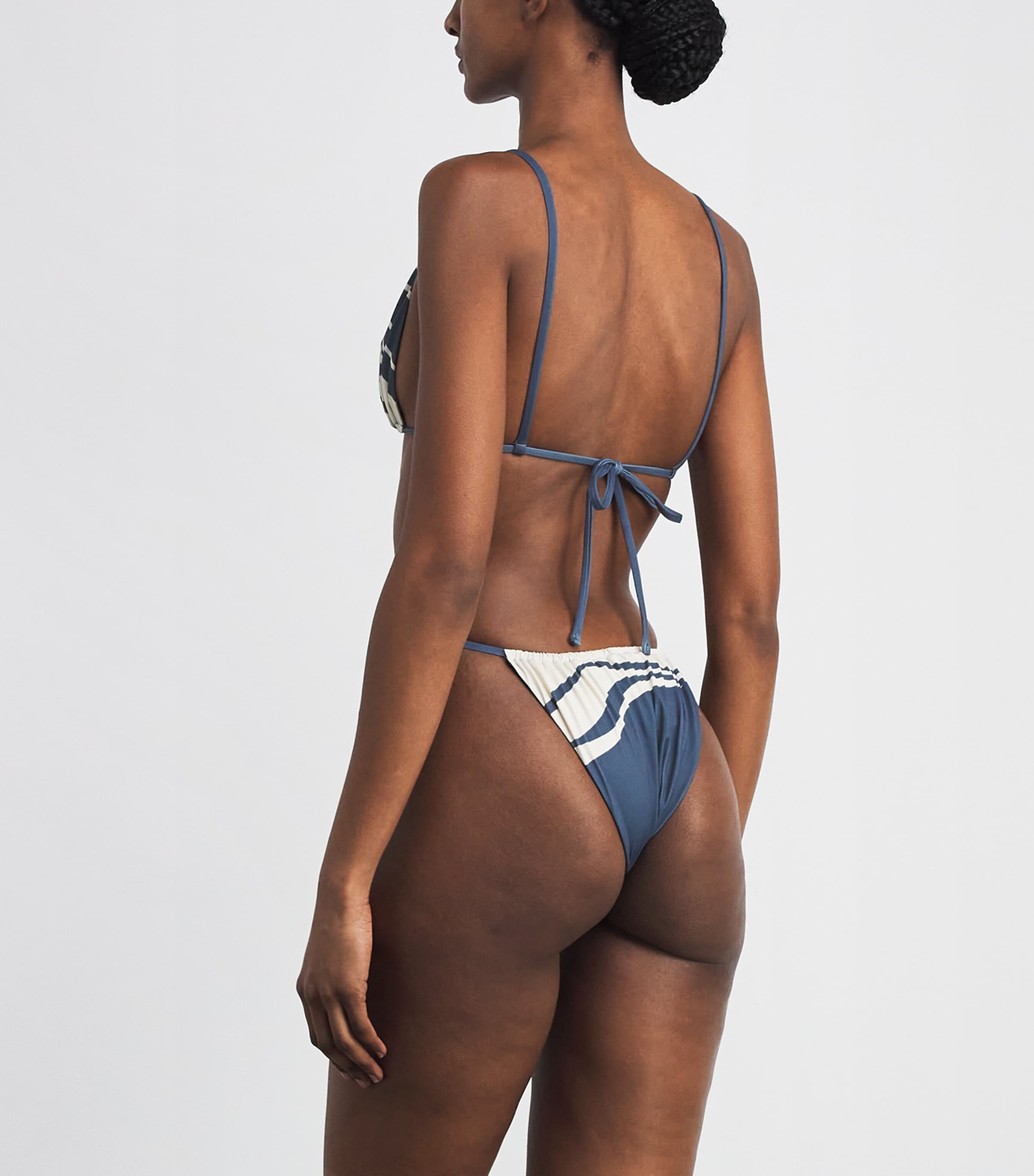 SIR. Womens Lilou Side-Tie Bikini Briefs Liora Charcoal Blue Image 3