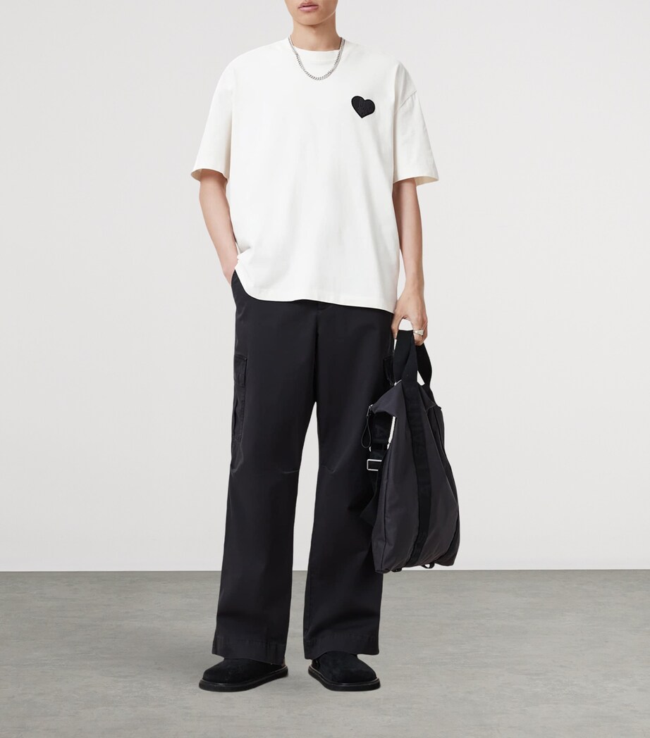 AllSaints Mens Organic Cotton Lover T-Shirt Ashen White Image 5