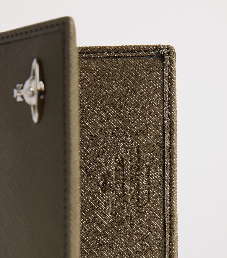 Vivienne Westwood Saffiano-Effect Card Holder Khaki Image 3