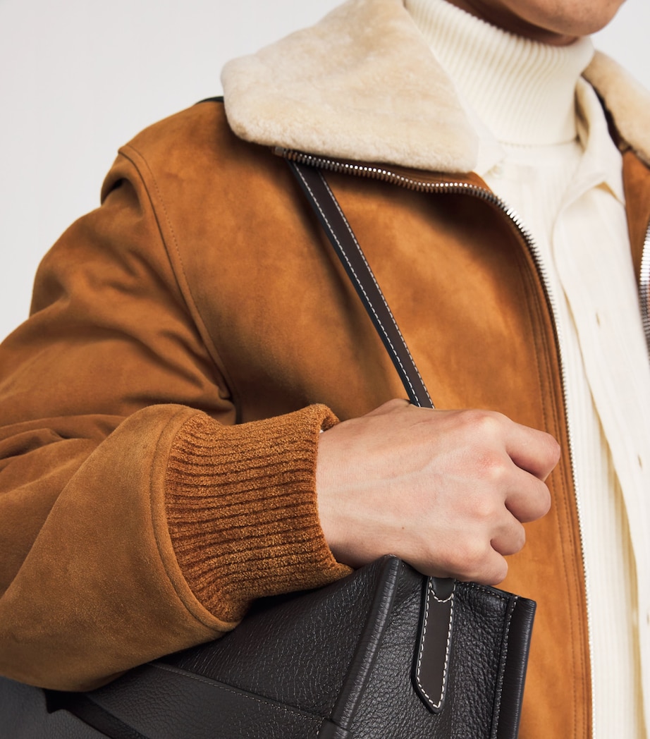 Suede Bomber Jacket CAMEL Image 6