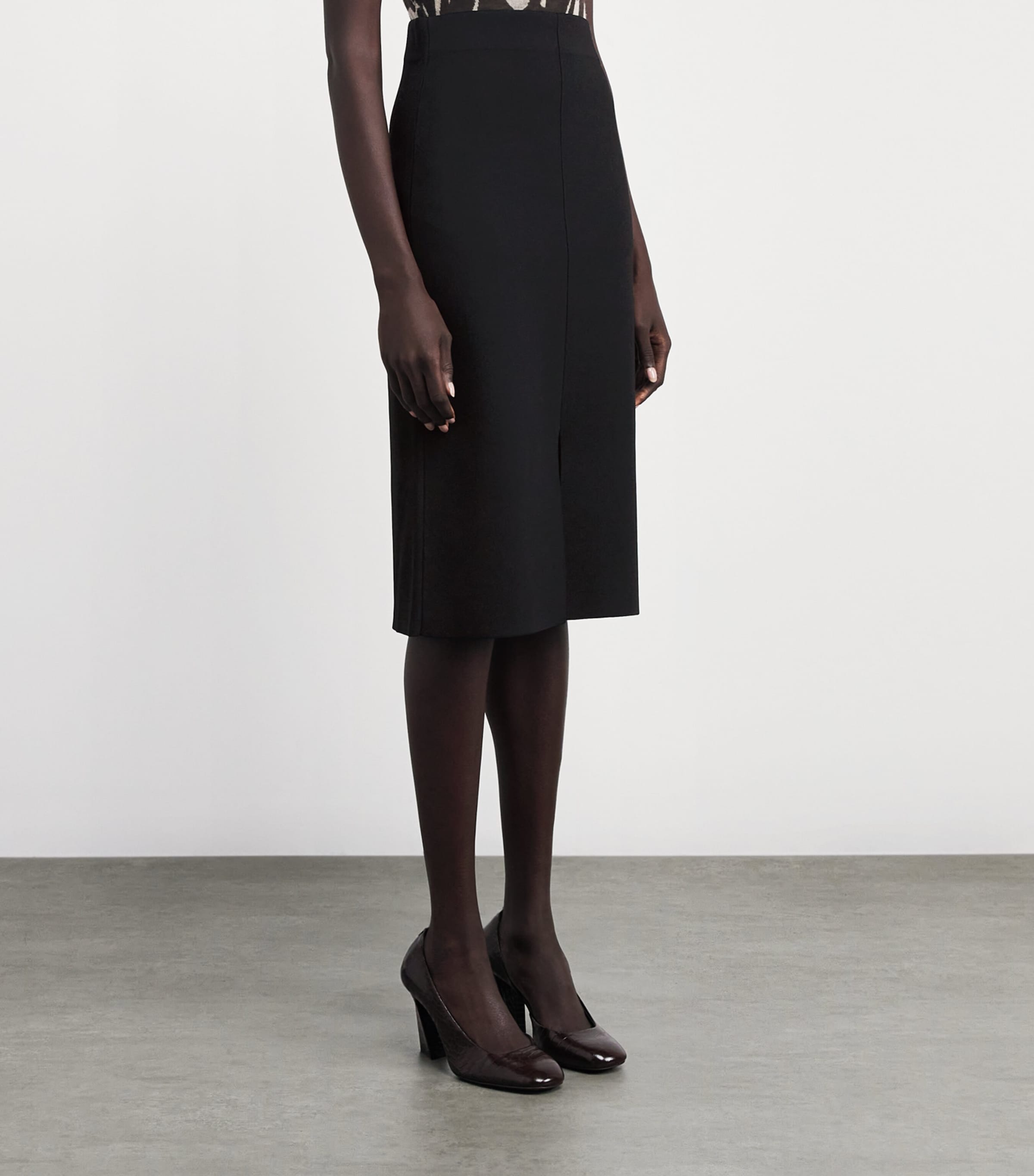 Milano-Knit Safir Midi Skirt BLACK Image 3