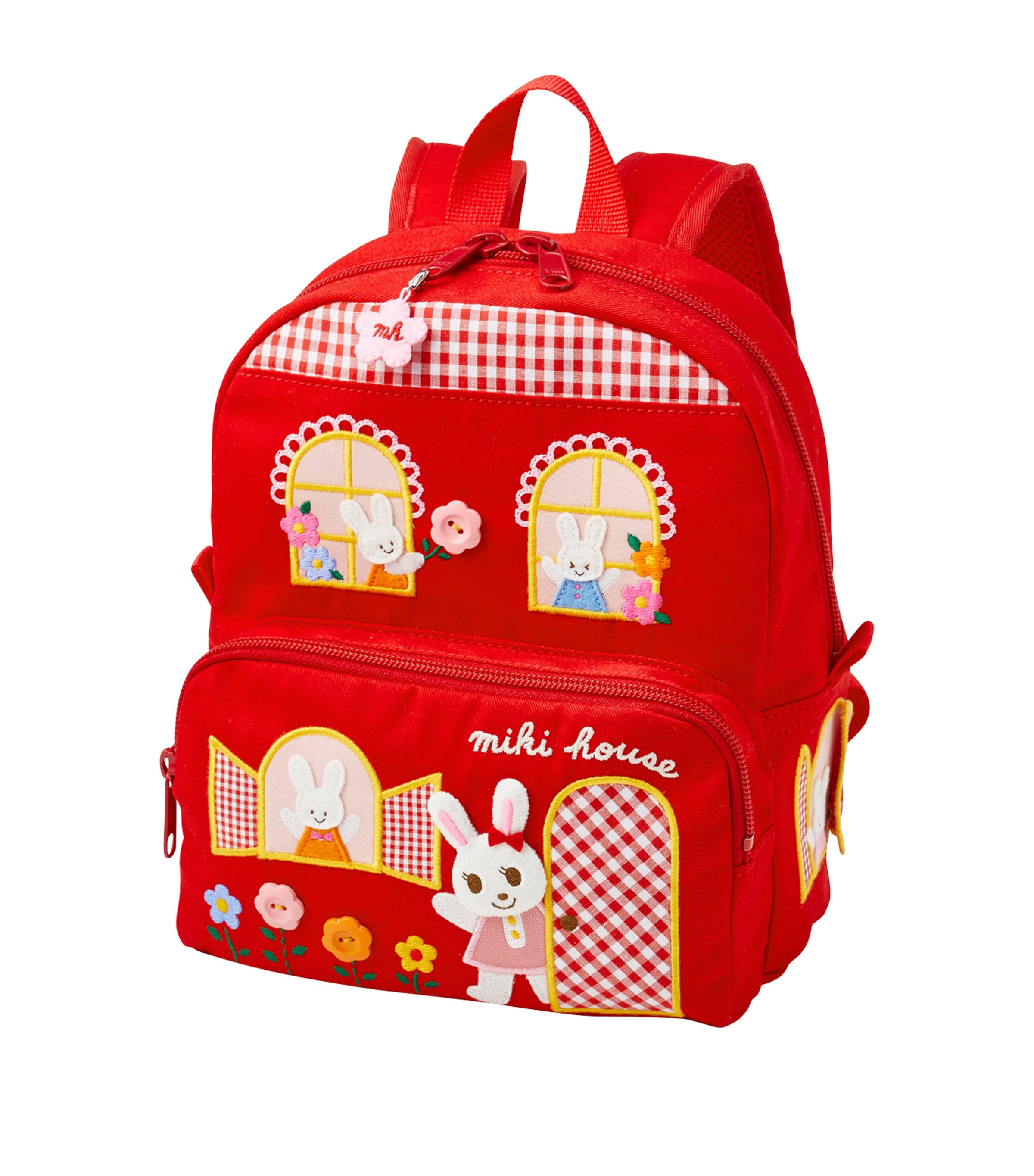 Miki House Kids' Patch-detail Backpack In Red