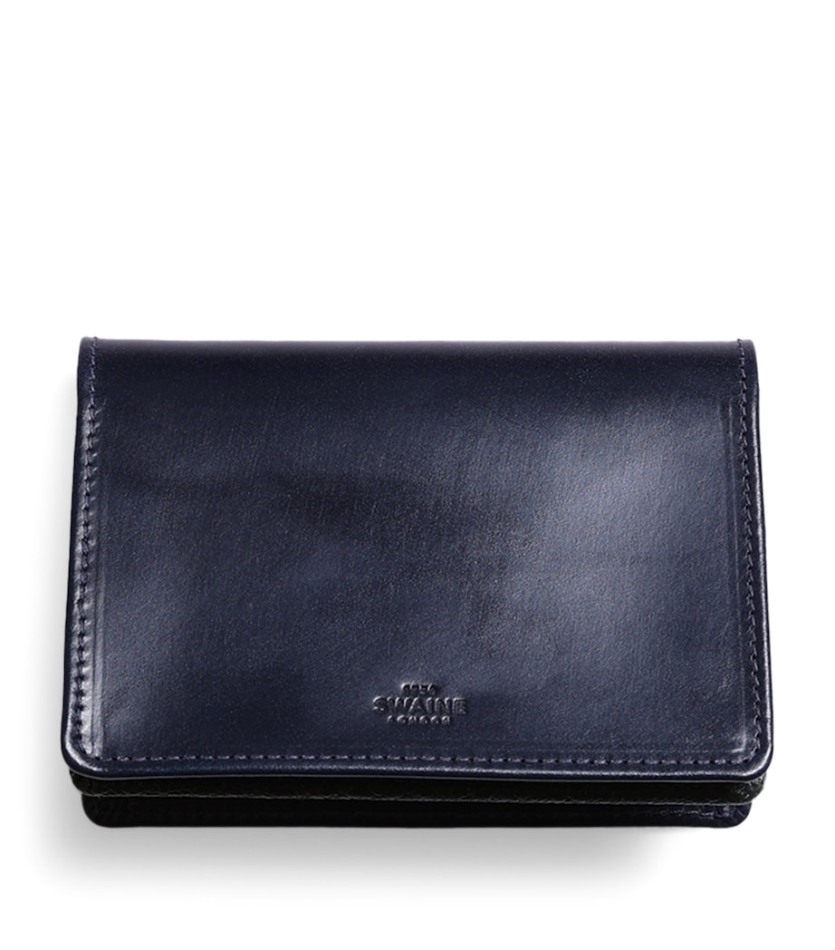 Leather Business Card Case NAVY/NAVY Image 1