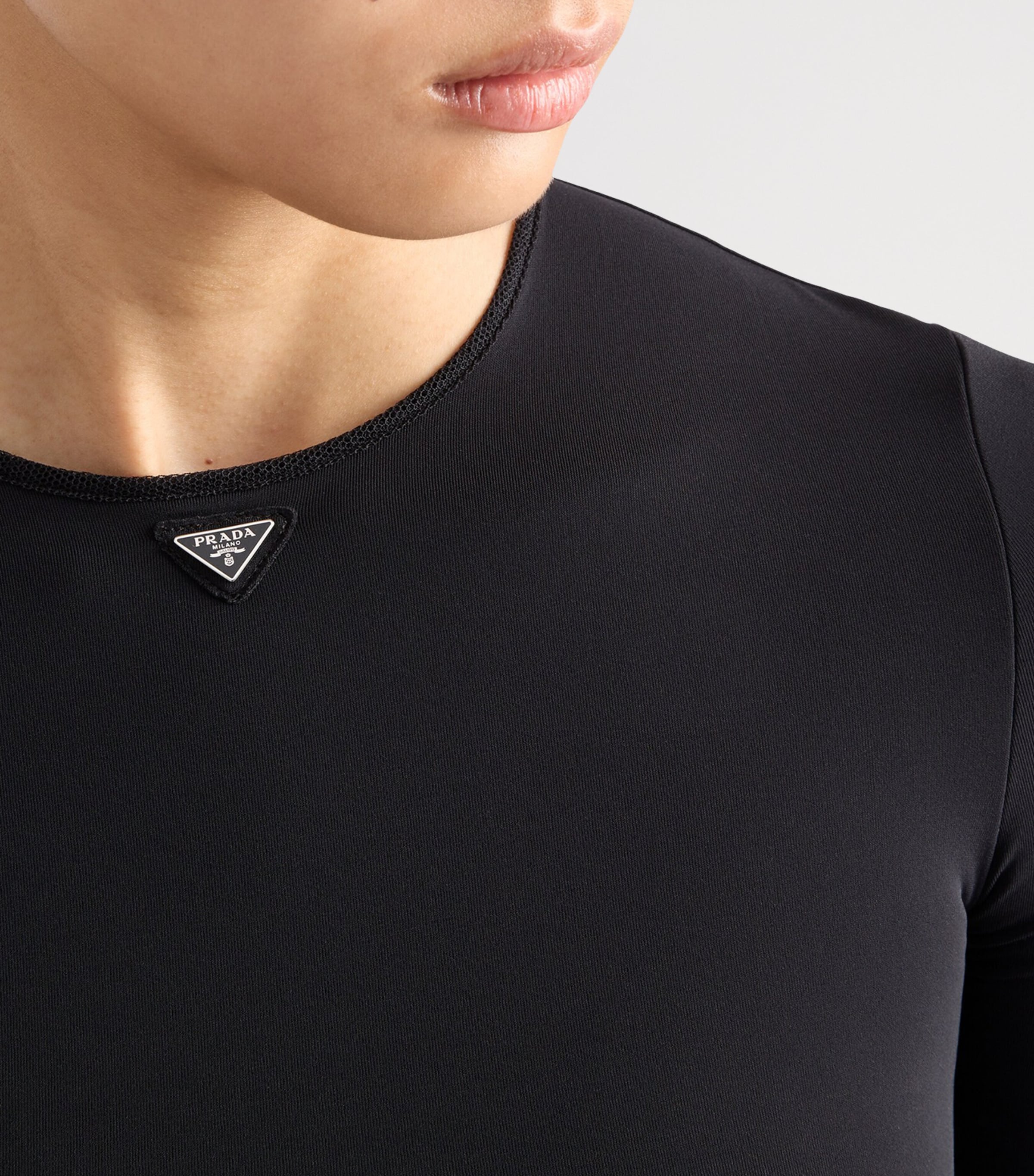 Prada Womens Stretch-Fabric T-Shirt Image 3