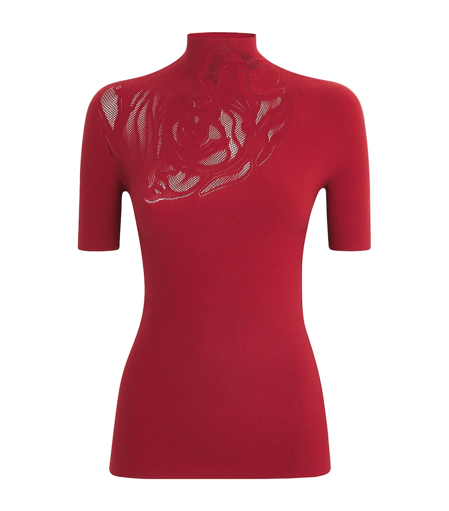 Rose Mock-Neck Top 3244 CRIMSON Image 1