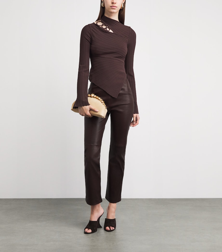 Cult Gaia Womens Knitted Tayla Top Luwak Image 2