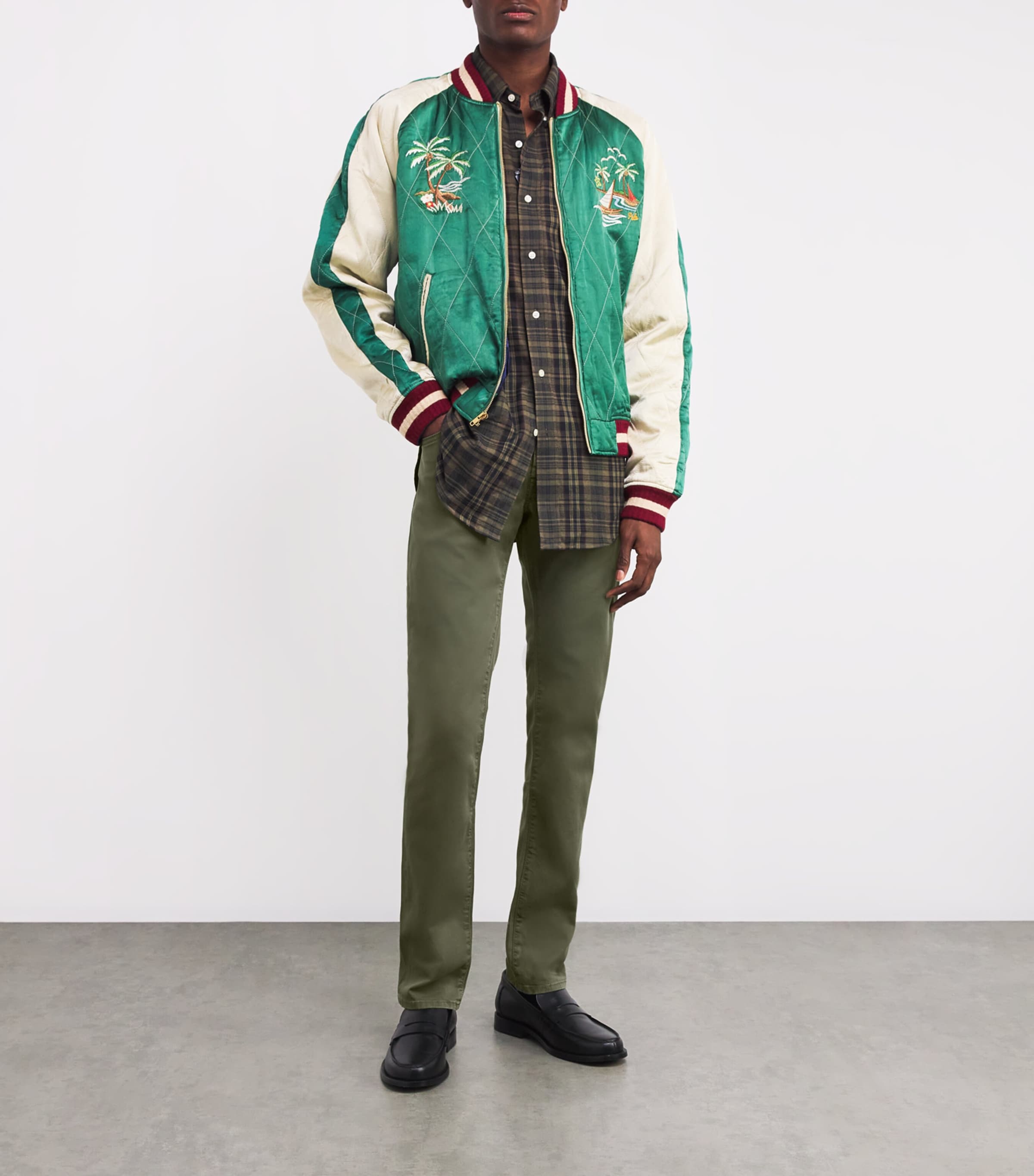 Stretch-Cotton Nick Slim Chinos R41-GREEN Image 2