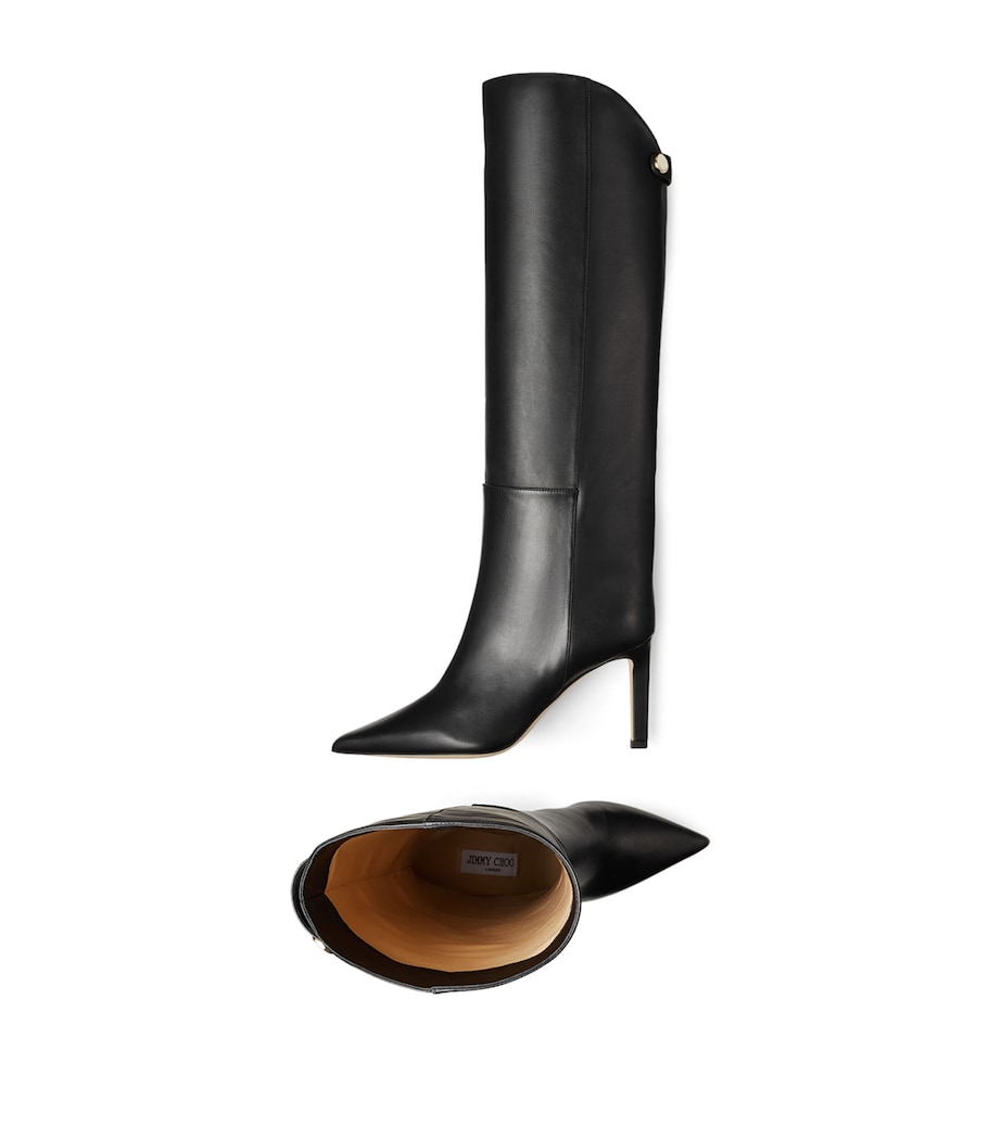 Alizze 85 Leather Knee-High Boots BLACK Image 5