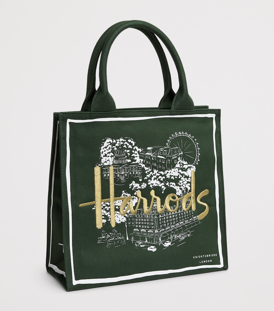 Harrods Small City Stories Tote Bag Green Image 2