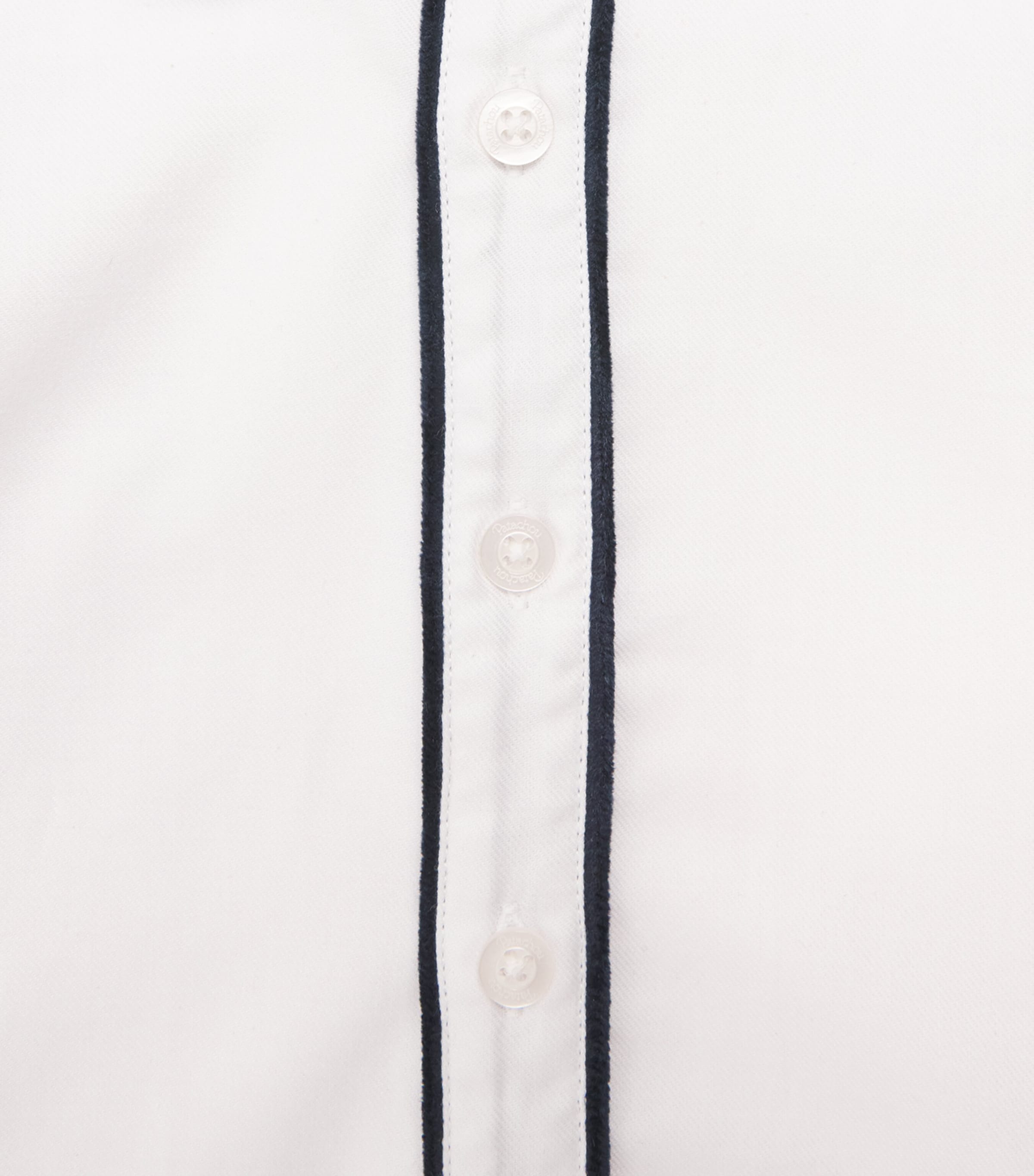 Patachou Cotton Piped-Trim Shirt (6-24 Months) Marine Image 3